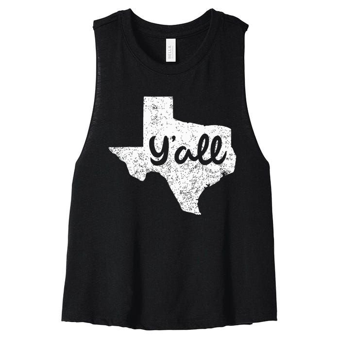 Texas YAll Southern Saying Proud Texan Quote Women's Racerback Cropped Tank