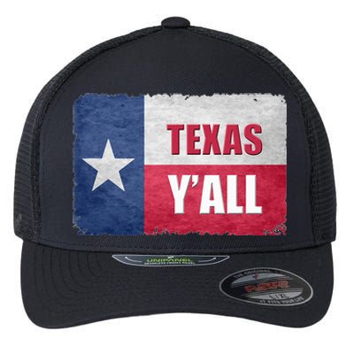 Texas YAll State Of Texas Flag Flexfit Unipanel Trucker Cap