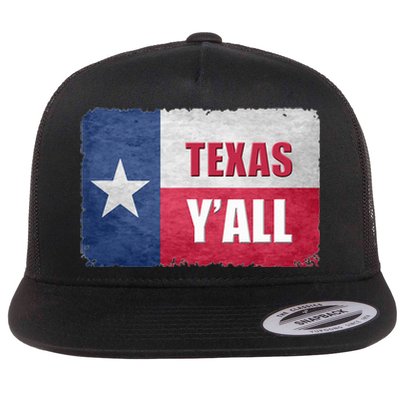 Texas YAll State Of Texas Flag Flat Bill Trucker Hat