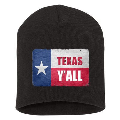 Texas YAll State Of Texas Flag Short Acrylic Beanie