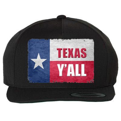 Texas YAll State Of Texas Flag Wool Snapback Cap