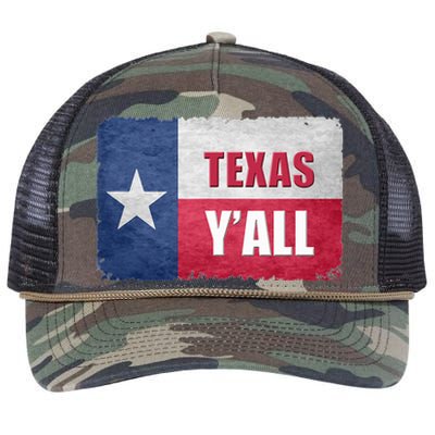 Texas YAll State Of Texas Flag Retro Rope Trucker Hat Cap