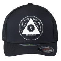 Ten Years Sober 10 Years Aa Sobriety Flexfit Unipanel Trucker Cap