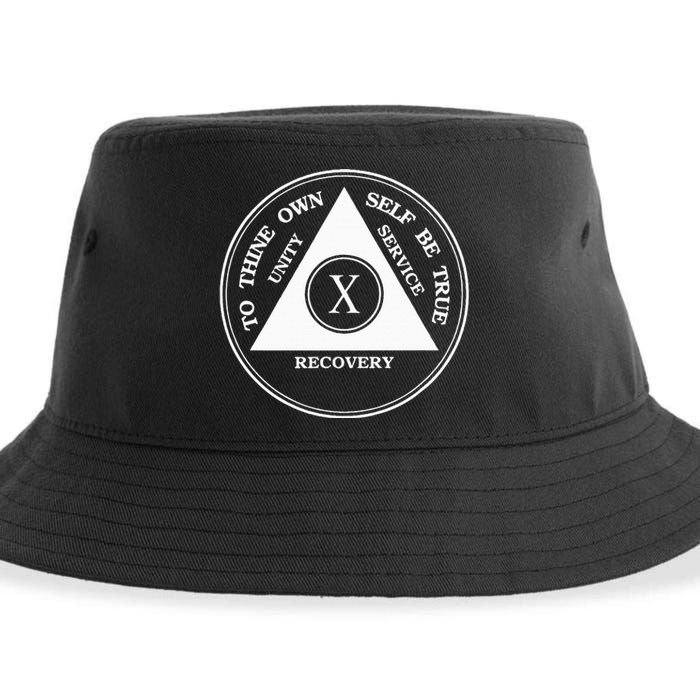 Ten Years Sober 10 Years Aa Sobriety Sustainable Bucket Hat