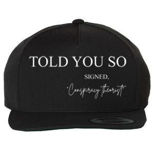 Told You So Conspiracy Theorist Wool Snapback Cap