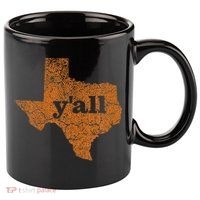Texas Yall Texas State Map 11oz C Handle Ceramic Mug
