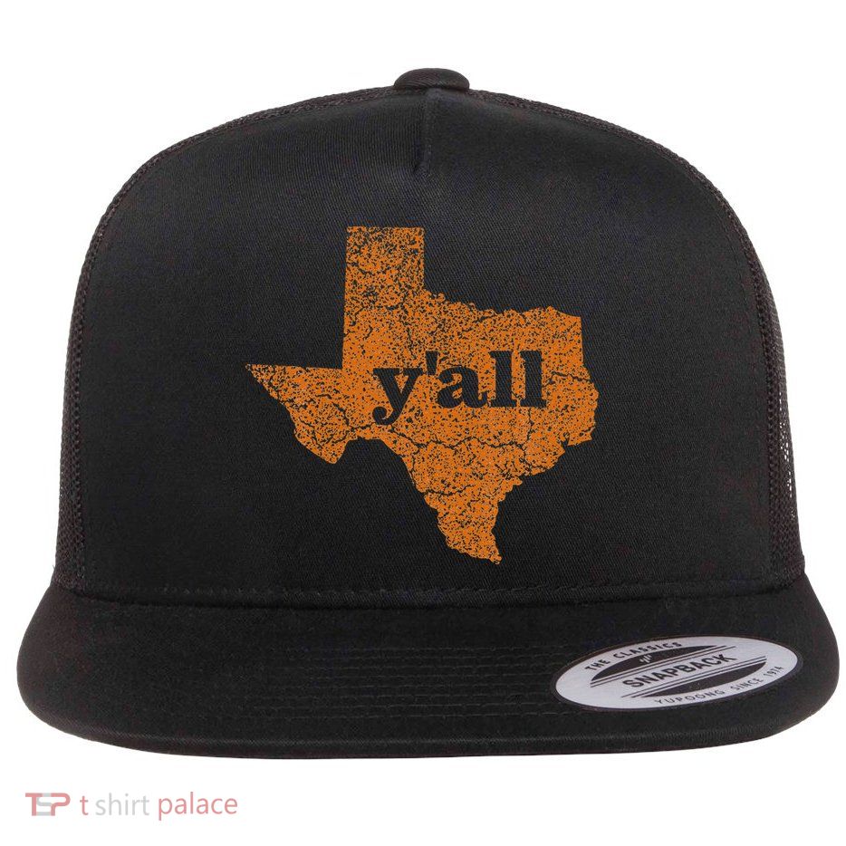 Texas Yall Texas State Map Flatbill Hat