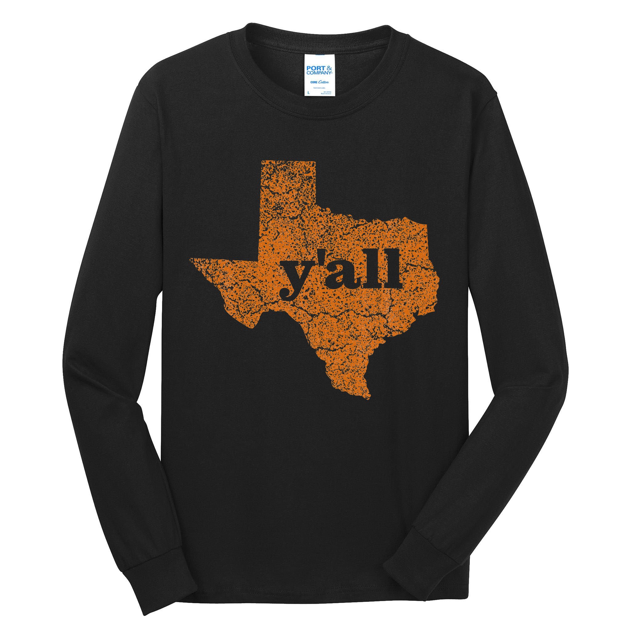 Texas Yall Texas State Map Tall Long Sleeve T-Shirt