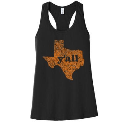 Texas Yall Texas State Map Women's Racerback Tank