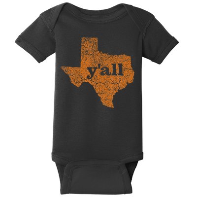 Texas Yall Texas State Map Baby Bodysuit