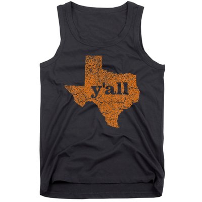 Texas Yall Texas State Map Tank Top