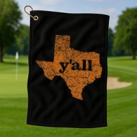 Texas Yall Texas State Map Golf Towel