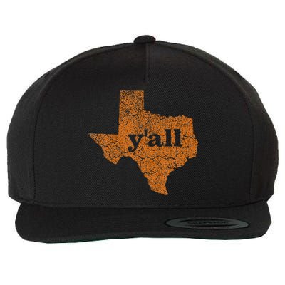 Texas Yall Texas State Map Wool Snapback Cap
