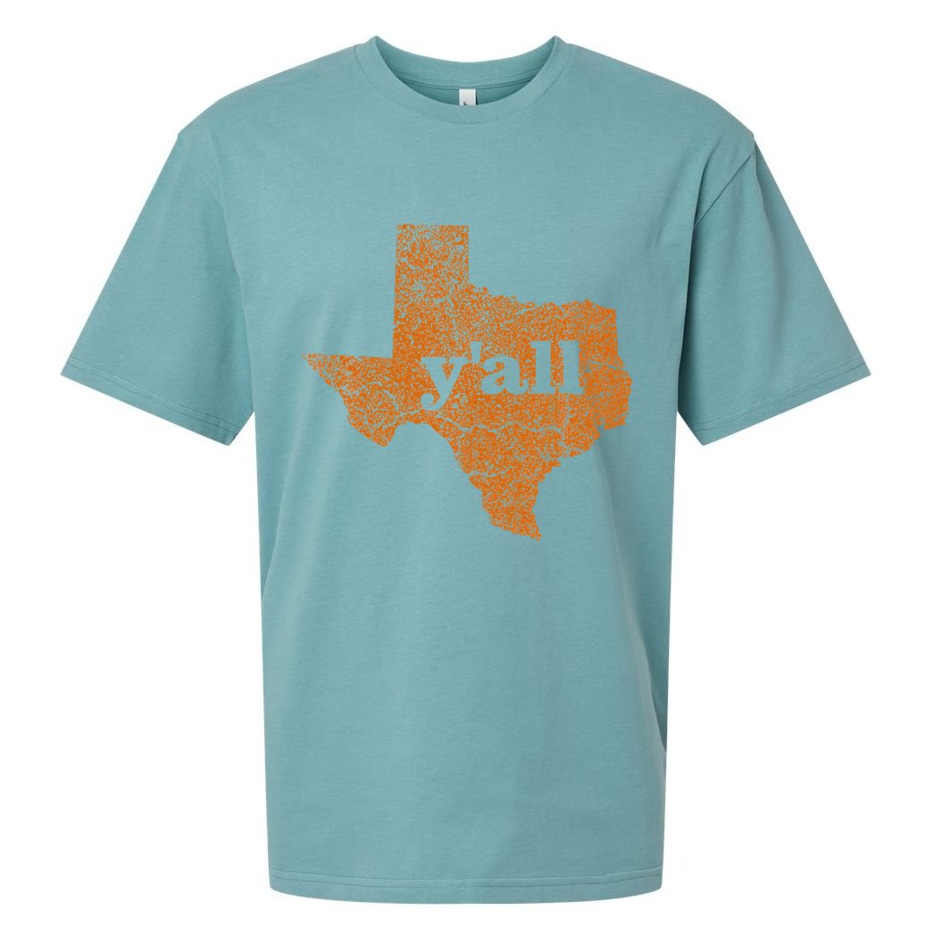 Texas Yall Texas State Map Sueded Cloud Jersey T-Shirt