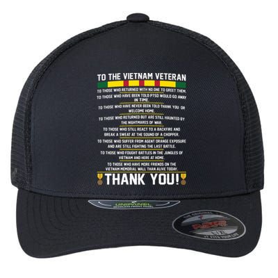 Thank You To The Vietnam Veterans Gift Flexfit Unipanel Trucker Cap