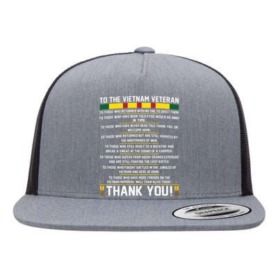 Thank You To The Vietnam Veterans Gift Flat Bill Trucker Hat