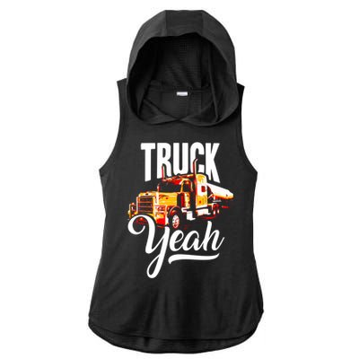 Truck Yeah Truckers Truck Driver Freedom Meme Cool Gift Ladies PosiCharge Tri-Blend Wicking Draft Hoodie Tank