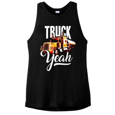 Truck Yeah Truckers Truck Driver Freedom Meme Cool Gift Ladies PosiCharge Tri-Blend Wicking Tank