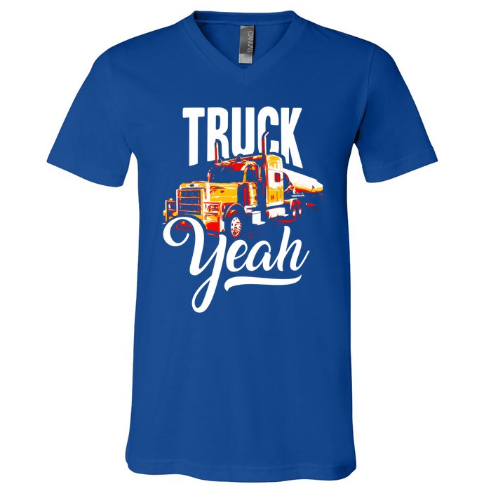 Truck Yeah Truckers Truck Driver Freedom Meme Cool Gift V-Neck T-Shirt