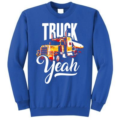 Truck Yeah Truckers Truck Driver Freedom Meme Cool Gift Tall Sweatshirt