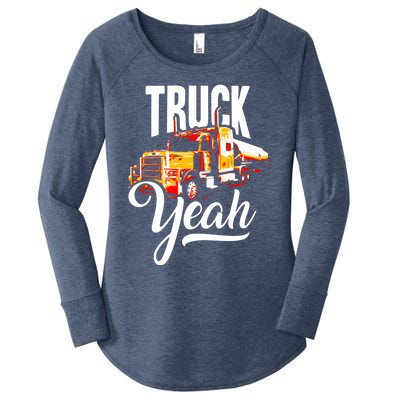 Truck Yeah Truckers Truck Driver Freedom Meme Cool Gift Women's Perfect Tri Tunic Long Sleeve Shirt