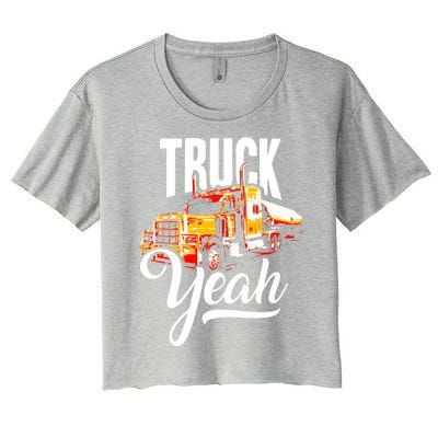 Truck Yeah Truckers Truck Driver Freedom Meme Cool Gift Women's Crop Top Tee