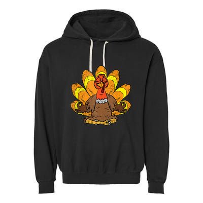 Turkey Yoga Thanksgiving Day Funny Meditating Namaste Fall Tank Top Garment-Dyed Fleece Hoodie