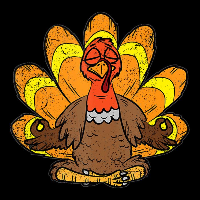 Turkey Yoga Thanksgiving Day Funny Meditating Namaste Fall Tank Top Flatbill Hat
