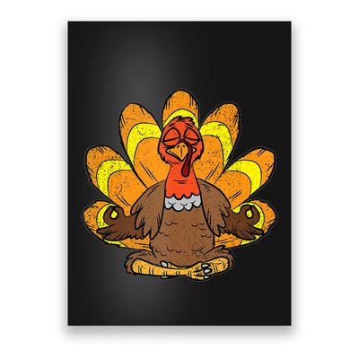 Turkey Yoga Thanksgiving Day Funny Meditating Namaste Fall Tank Top Poster