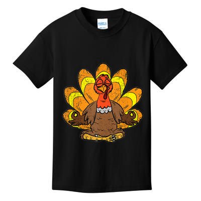 Turkey Yoga Thanksgiving Day Funny Meditating Namaste Fall Tank Top Kids T-Shirt