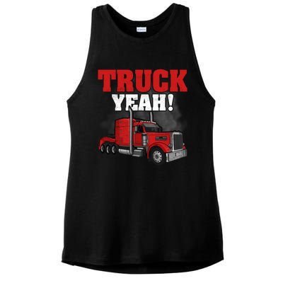 Truck Yeah! Trucker Truck Driver Cool Road Gift Ladies PosiCharge Tri-Blend Wicking Tank