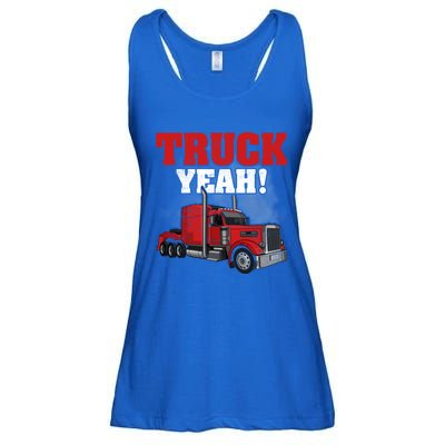 Truck Yeah! Trucker Truck Driver Cool Road Gift Ladies Essential Flowy Tank