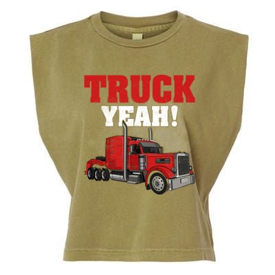 Truck Yeah! Trucker Truck Driver Cool Road Gift Garment-Dyed Women's Muscle Tee