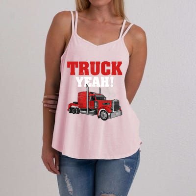 Truck Yeah! Trucker Truck Driver Cool Road Gift Women's Strappy Tank