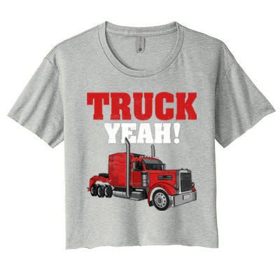 Truck Yeah! Trucker Truck Driver Cool Road Gift Women's Crop Top Tee