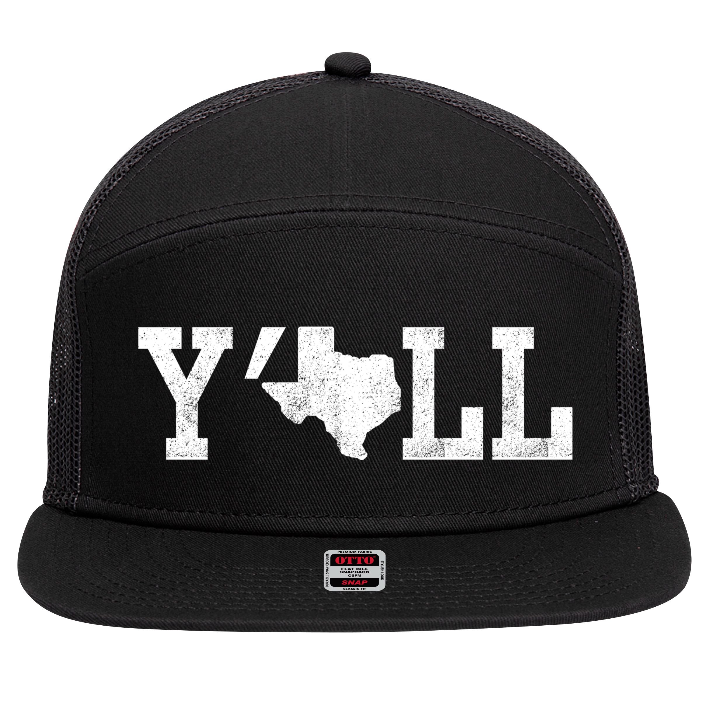Texas Y'all 7 Panel Mesh Trucker Snapback Hat