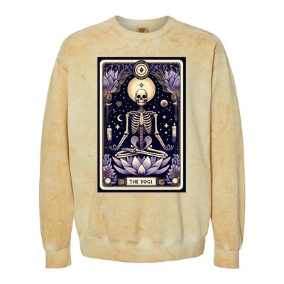 The Yogi Tarot Card Yoga Skeleton Colorblast Crewneck Sweatshirt