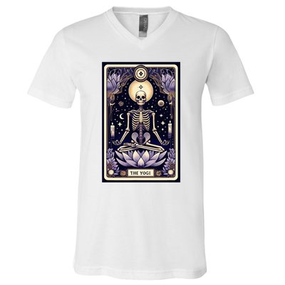 The Yogi Tarot Card Yoga Skeleton V-Neck T-Shirt