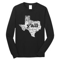 Texas Yall Texas State Map Vintage Yall Long Sleeve Shirt