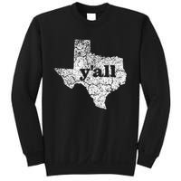 Texas Yall Texas State Map Vintage Yall Sweatshirt