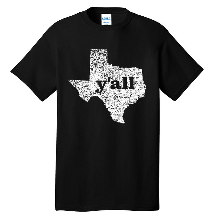 Texas Yall Texas State Map Vintage Yall Tall T-Shirt