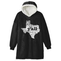 Texas Yall Texas State Map Vintage Yall Hooded Wearable Blanket