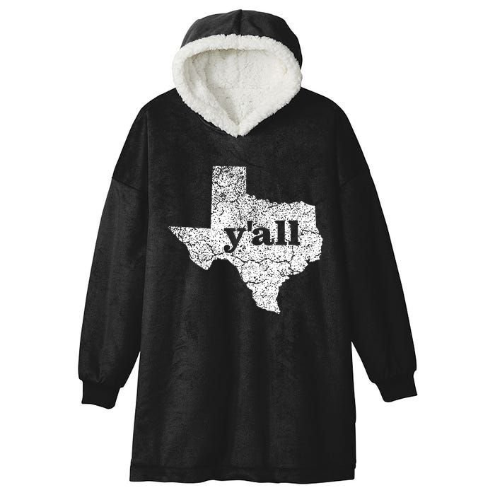 Texas Yall Texas State Map Vintage Yall Hooded Wearable Blanket