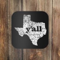 Texas Yall Texas State Map Vintage Yall Coaster