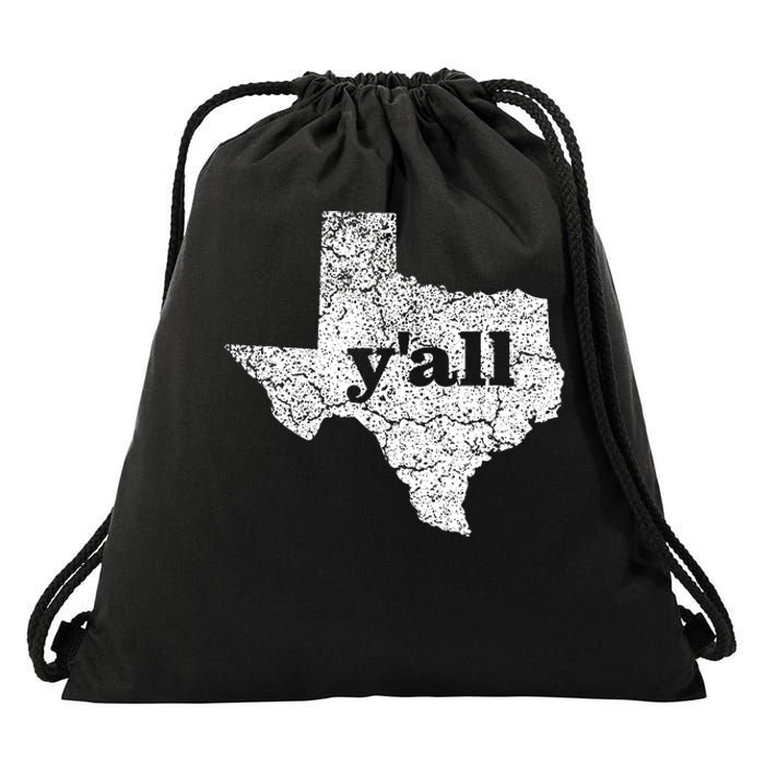 Texas Yall Texas State Map Vintage Yall Drawstring Bag