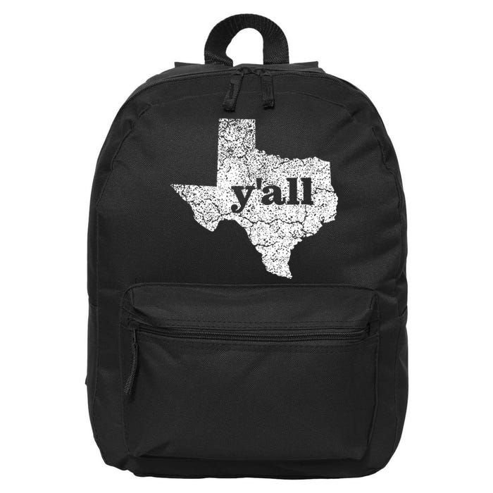 Texas Yall Texas State Map Vintage Yall 16 in Basic Backpack