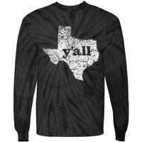 Texas Yall Texas State Map Vintage Yall Tie-Dye Long Sleeve Shirt