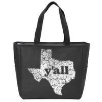 Texas Yall Texas State Map Vintage Yall Zip Tote Bag