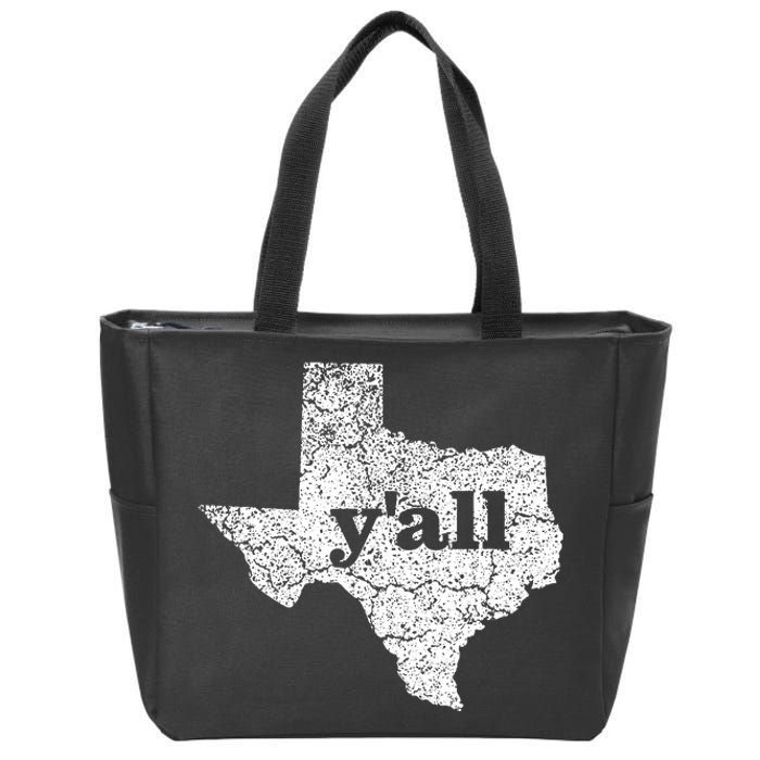 Texas Yall Texas State Map Vintage Yall Zip Tote Bag