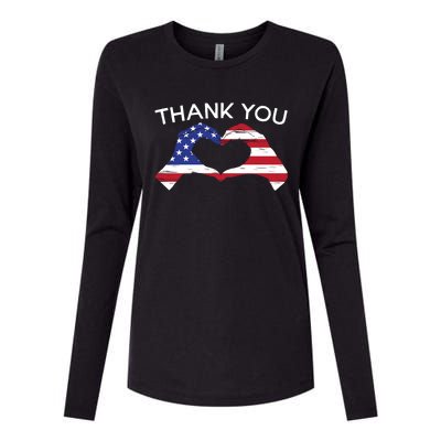 Thank You Usa Flag American Military Soldier Veterans Day Gift Womens Cotton Relaxed Long Sleeve T-Shirt